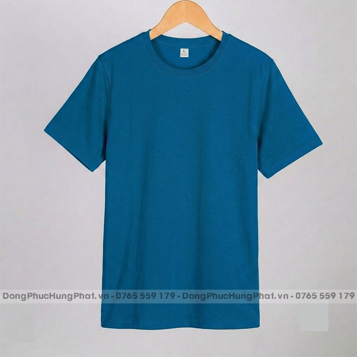 áo thun trơn cotton 100 màu xanh ya