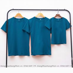 áo thun trơn cotton 100 màu xanh ya