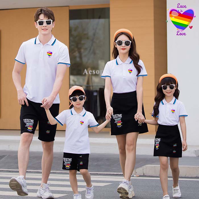 in áo polo tết gia đình màu Trắng