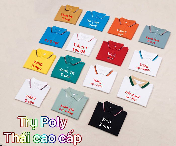 phôi áo polo vải thun cá sấu poly thái
