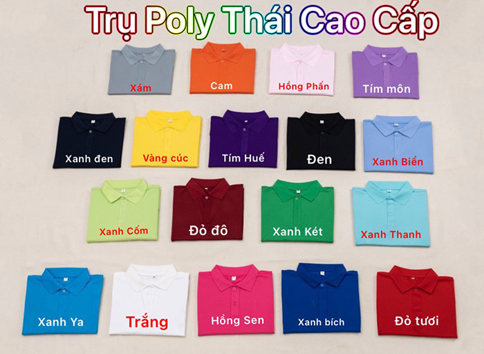 phôi áo polo vải thun cá sấu poly thái