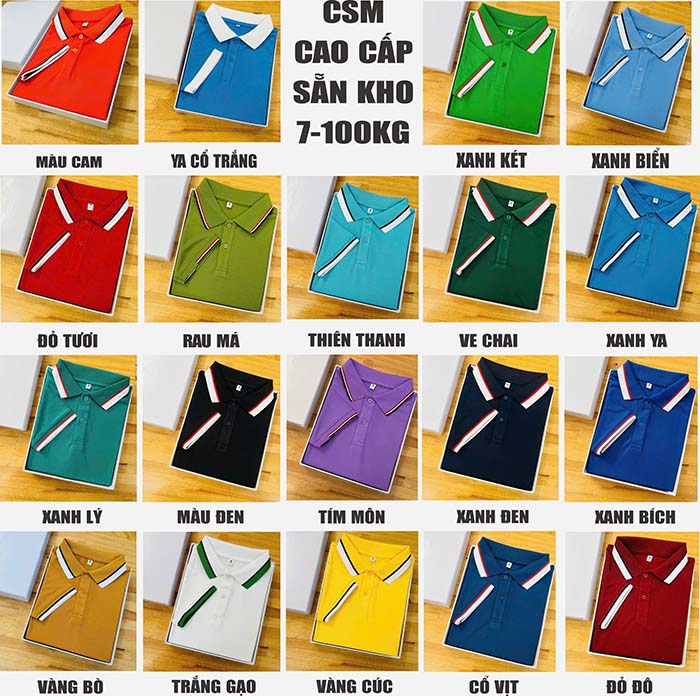 phôi áo thun polo vải cá sấu mè