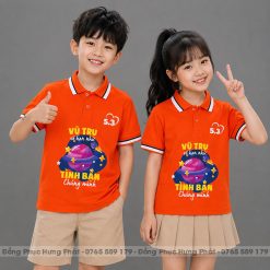 áo lớp có cổ màu cam