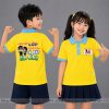 áo lớp có cổ màu vàng phối xanh