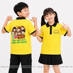 áo lớp polo màu vàng phối đen
