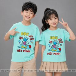 áo phông lớp màu xanh ngọc