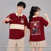 áo polo đồng phục lớp màu đỏ phối kem