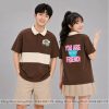 áo polo đồng phục lớp màu nâu phối kem