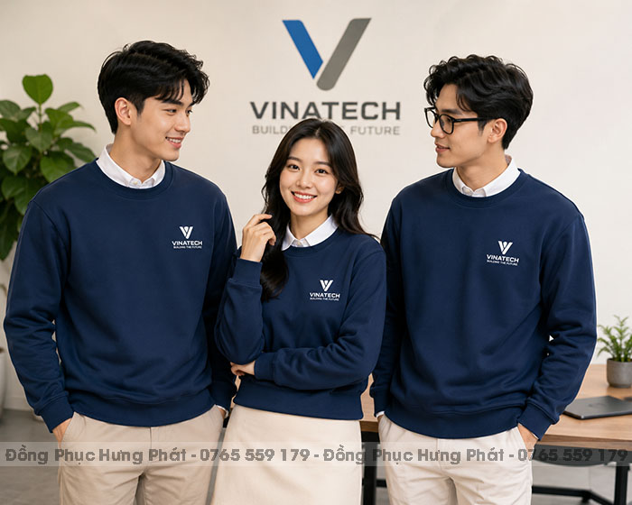 áo sweater đồng phục màu xanh đen