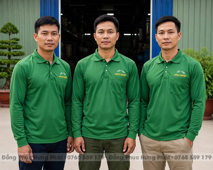 áo thun đồng phục dài tay màu xanh két