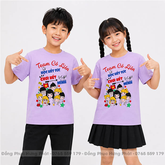 áo thun lớp màu tím nhạt