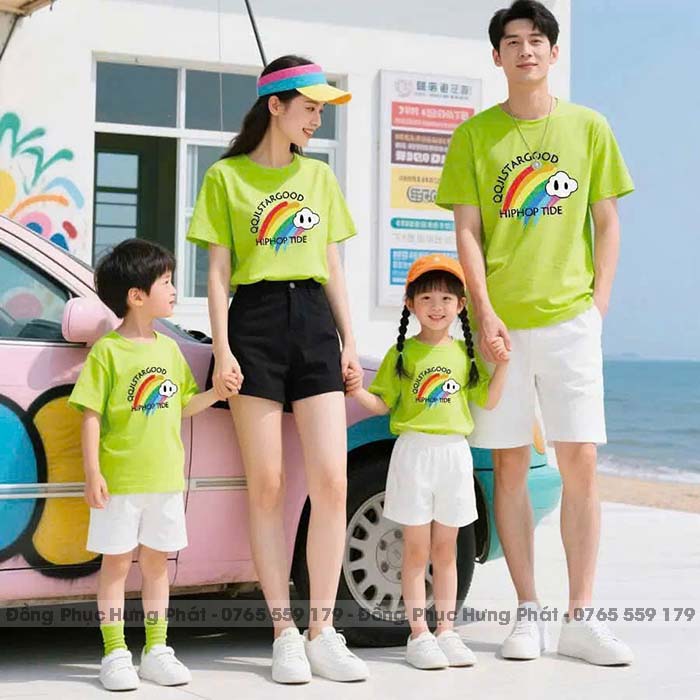 đồng phục gia đình màu xanh cốm