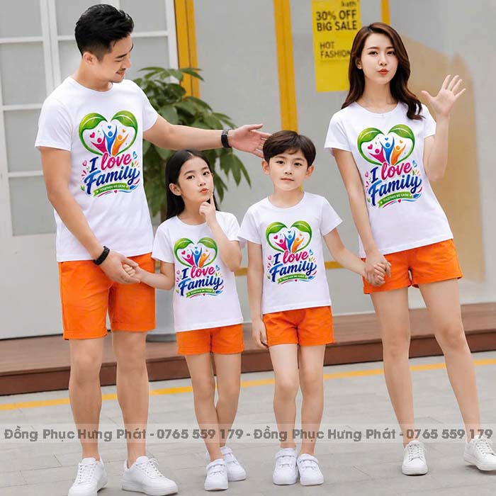 đồng phục gia đình màu trắng