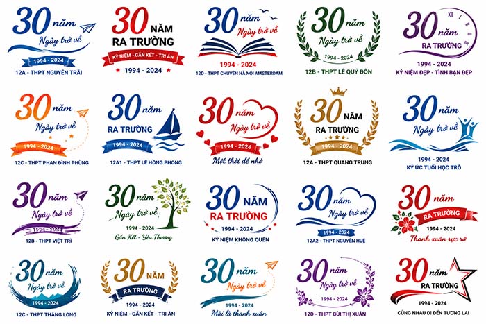 logo áo đồng phục họp lớp 30 năm