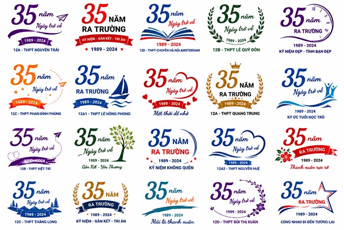 logo áo đồng phục họp lớp 35 năm