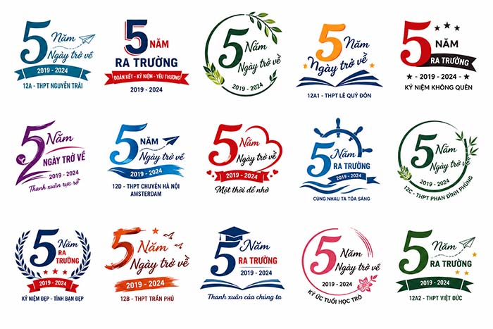 logo áo đồng phục họp lớp 5 năm