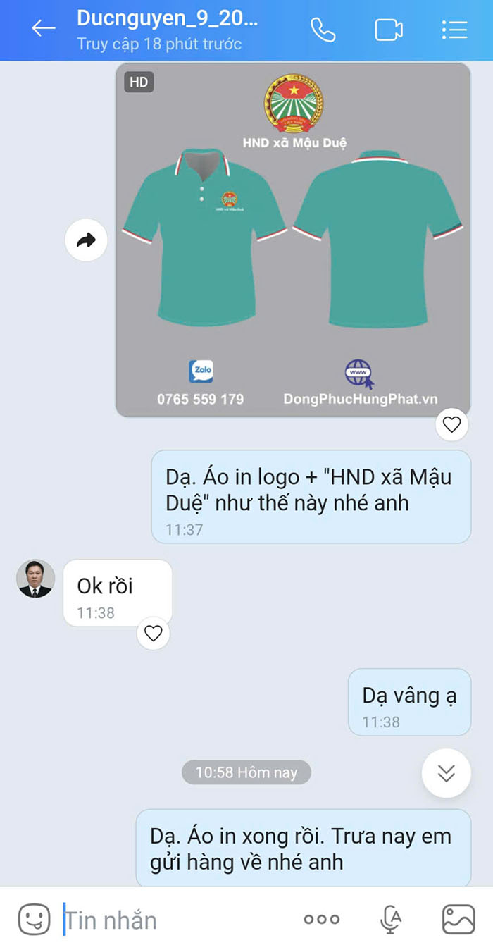 30 áo đồng phục hội nông dân xã Mậu Duệ, Hà Giang