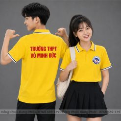 áo lớp polo học sinh cấp 3 màu vàng