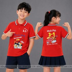 áo lớp polo màu đỏ cam