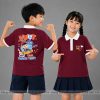 áo lớp polo màu đỏ đô phối trắng