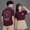 áo lớp polo màu đỏ đô sọc trắng