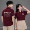 áo lớp polo màu đỏ đô sọc trắng