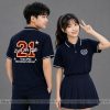 áo lớp polo màu xanh đen sọc trắng