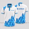 áo thun đồng phục 3d công ty airbus trắng xanh