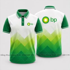 áo thun đồng phục 3d công ty bp họa tiết caro xanh két