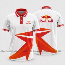 áo thun đồng phục 3d công ty red buill họa tiết đỏ cam