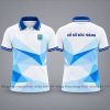 áo thun đồng phục 3d xanh trắng hình học xổ số sóc trăng