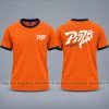 áo thun đồng phục cổ tròn màu cam viền xanh đen