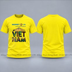 áo thun đồng phục cổ tròn sự kiện bao việt life đồng nai màu vàng