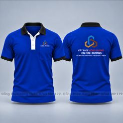 áo thun polo đồng phục công nhân màu xanh bích viền đen