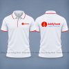 áo thun polo đồng phục công ty màu trắng 1 sọc đỏ