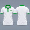 áo thun polo đồng phục công ty màu trắng viền xanh két