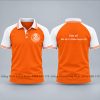 áo thun polo đồng phục giáo xứ màu cam phối trắng