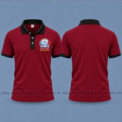 áo thun polo đồng phục giáo xứ màu đỏ viền đen