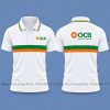 áo thun polo đồng phục ngân hàng OCB màu trắng sọc xanh cam