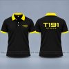 áo thun polo đồng phục nhân viên bán hàng màu đen viền vàng