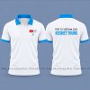 áo thun polo đồng phục sự kiện màu trắng phối viền xanh ya