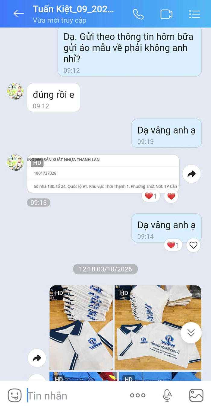 160 áo thun polo đồng phục công ty nhựa thanh lan, Cần Thơ
