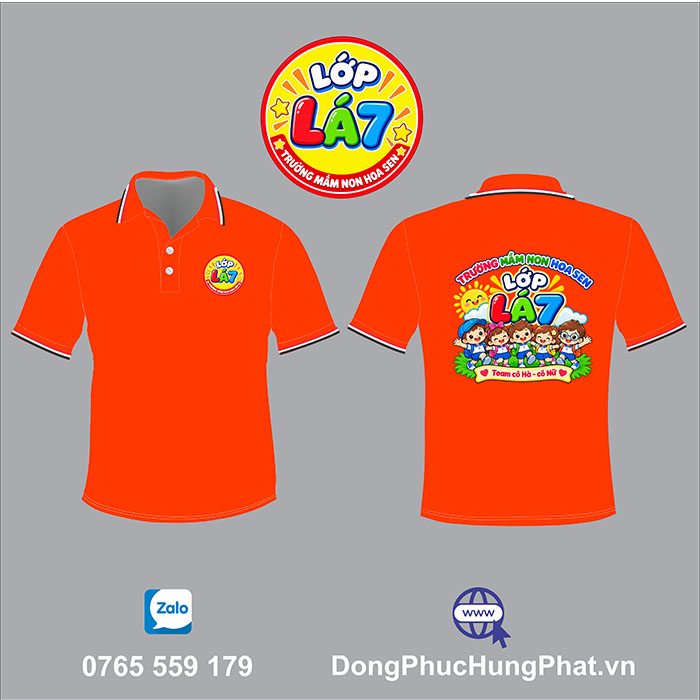 37 áo đồng phục mầm non Lớp Lá 7 trường Hoa Sen, Vĩnh Long