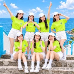 áo đồng phục team building very luck màu xanh chuối