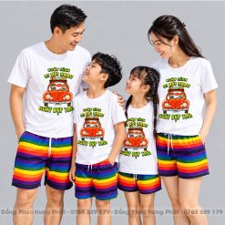 áo thun đồng phục gia đình in hình đi chơi dễ thương