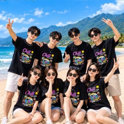 áo thun đồng phục nhóm đi biển chill together màu đen