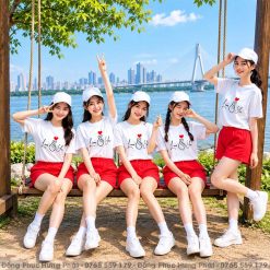 Áo Thun Đồng Phục Team Building Bàn Tay Love You màu Trắng
