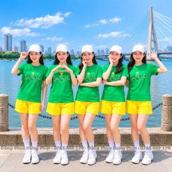 Áo Thun Đồng Phục Team Building Bàn Tay Love You màu Xanh két