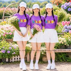áo thun đồng phục team building Let's Go màu Tím
