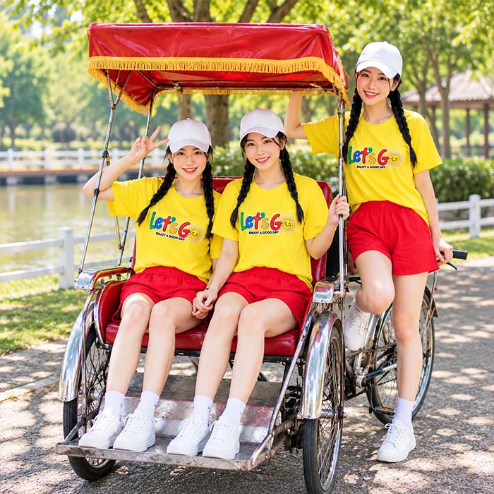áo thun đồng phục team building Let's Go màu Vàng